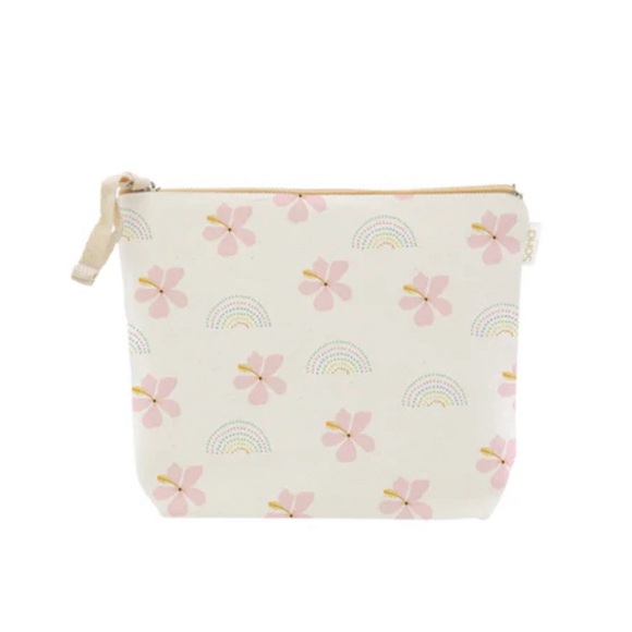 Soha living Hawaiian Hibiscus and rainbow cosmetic bag Large NWT Makeup Misc - Picture 2 of 7